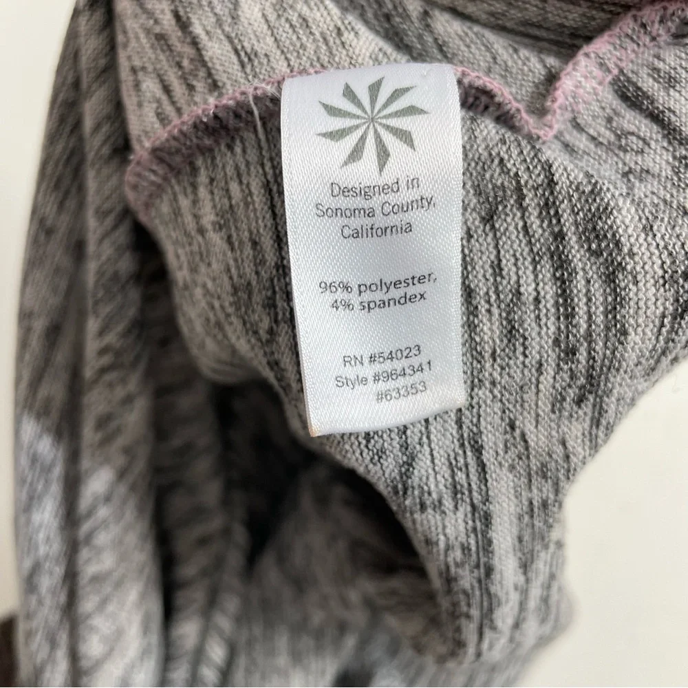 Athleta Sweater Top Thumbholes High Low Hem Lightweight Space Dyed Purple Grey